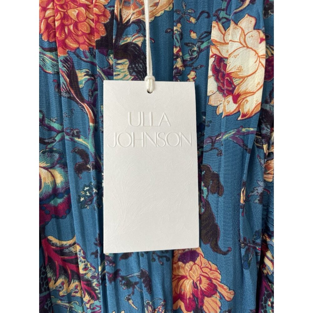 Ulla Johnson Ilaria Silk Dress Bluette Floral PF240130 NWT Size 0 Maxi Boho Tier - Picture 9 of 10